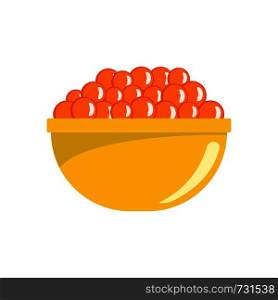 Red caviar icon. Flat illustration of red caviar vector icon for web. Red caviar icon, flat style