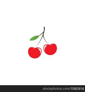 Red Cherry illustration logo vector template