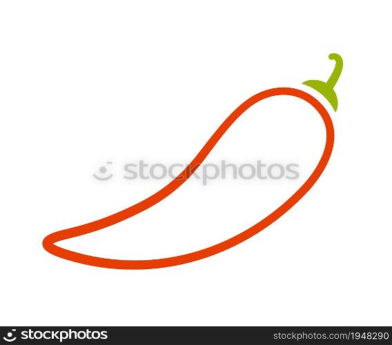 Red chili pepper. Chili level icon. Spice level mark - mild or spicy. Vector illustration isolated on white background.. Red chili pepper. Chili level icon. Spice level mark - mild or spicy. Vector illustration isolated on white background
