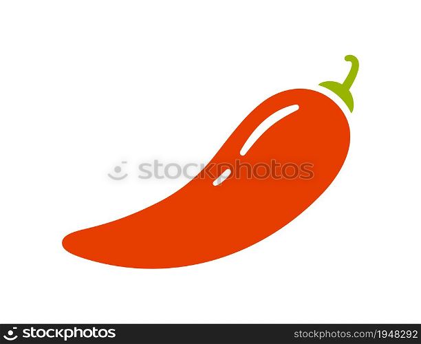 Red chili pepper. Chili level icon. Spice level mark - mild, spicy or hot. Vector illustration isolated on white background.. Red chili pepper. Chili level icon. Spice level mark - mild, spicy or hot. Vector illustration isolated on white background
