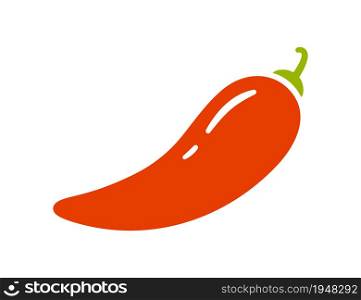 Red chili pepper. Chili level icon. Spice level mark - mild, spicy or hot. Vector illustration isolated on white background.. Red chili pepper. Chili level icon. Spice level mark - mild, spicy or hot. Vector illustration isolated on white background