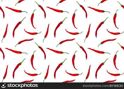 Red chili pepper vector seamless pattern background