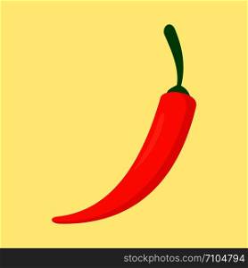 Red chilli icon. Flat illustration of red chilli vector icon for web design. Red chilli icon, flat style