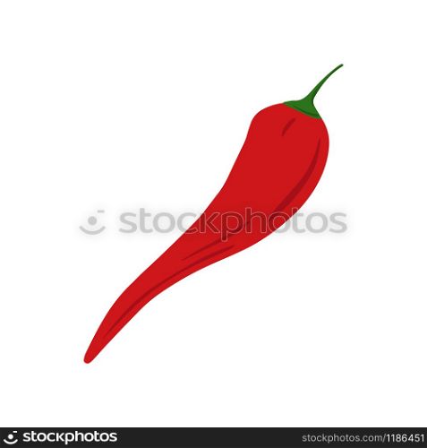 Red chilli in doodle style isolated on white background. Hand drawn cayenne pepper vegetable. Vegetarian healthy food. Fresh organic ingredient. Vector illustration. Red chilli in doodle style isolated on white background. Hand drawn cayenne pepper vegetable.