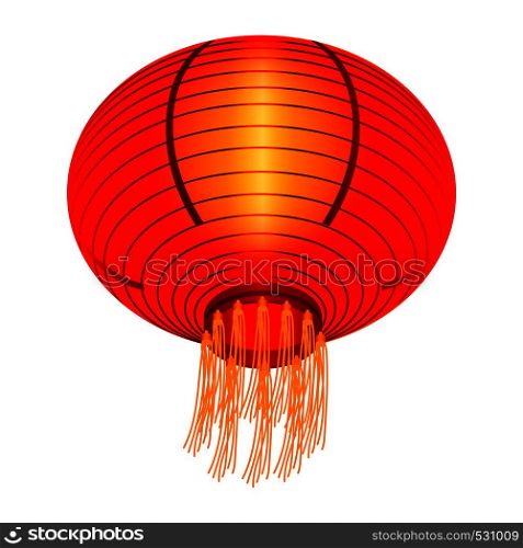 Red china lantern icon. Isometric of red china lantern vector icon for web design isolated on white background. Red china lantern icon, isometric style