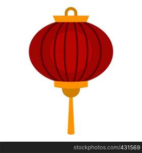 Red chinese lantern icon flat isolated on white background vector illustration. Red chinese lantern icon isolated