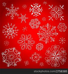 Red christmas background, vector illustration