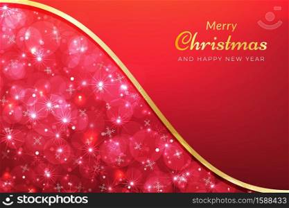 Red christmas background with sparkling snow effect. Vector design for ads, banners, greeting cards, social media posts and more