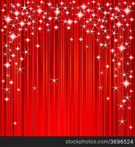 Red Christmas background with stars and stripes
