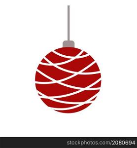 Red Christmas ball for holiday card design