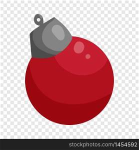 Red Christmas ball icon in cartoon style isolated on background for any web design. Red Christmas ball icon, cartoon style
