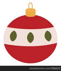 Red christmas ball, illustration, vector on white background.