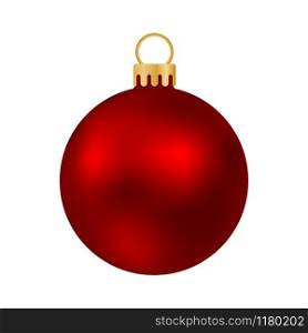 Red Christmas ball isolated on white background. Red Christmas ball isolated on white