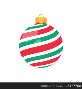 red christmas ball vector with white pattern for christmas celebration