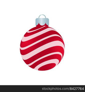 red christmas ball vector with white pattern for christmas celebration