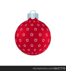 red christmas ball vector with white pattern for christmas celebration