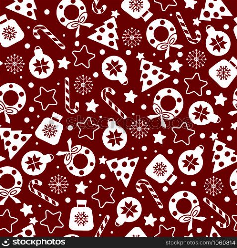 Red christmas pattern.Vector seamless texture.. Red christmas pattern.