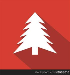 Red Christmas tree, flat design
