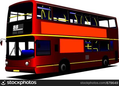 Red city bus . Coach. Vector illustration