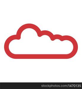 Red cloud icon. Outline red cloud vector icon for web design isolated on white background. Red cloud icon, outline style