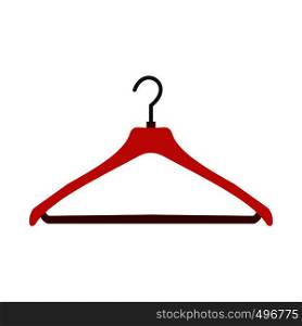 Red coat hanger flat icon isolated on white background. Red coat hanger flat icon