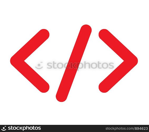 red code sign on white background. flat style. red code icon symbol for your web site design, logo, app, UI. code symbol.