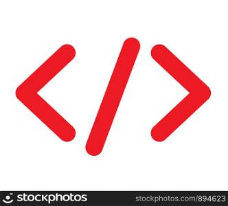 red code sign on white background. flat style. red code icon symbol for your web site design, logo, app, UI. code symbol.