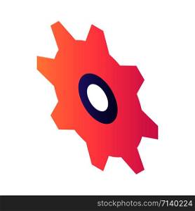 Red cogwheel icon. Isometric of red cogwheel vector icon for web design isolated on white background. Red cogwheel icon, isometric style