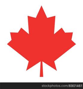Red color maple leaf icon