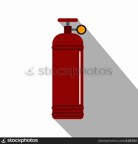 Red compressed gas container icon. Flat illustration of red compressed gas container vector icon for web on white background. Red compressed gas container icon, flat style