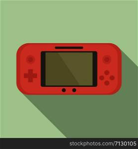 Red console icon. Flat illustration of red console vector icon for web design. Red console icon, flat style
