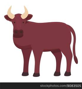 Red cow icon cartoon vector. Farm animal. Eat meat. Red cow icon cartoon vector. Farm animal