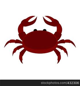 Red crab icon flat isolated on white background vector illustration. Red crab icon isolated
