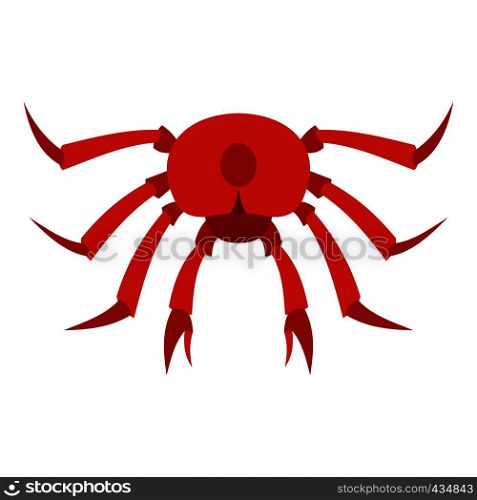 Red crab icon flat isolated on white background vector illustration. Red crab icon isolated