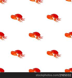 Red crab with big claws pattern seamless background texture repeat wallpaper geometric vector. Red crab with big claws pattern seamless vector