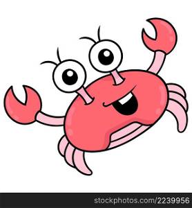 red crab with happy face and sharp claws