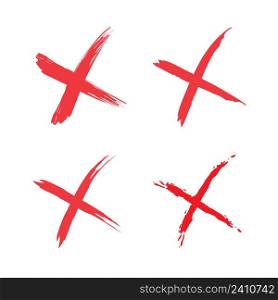 red crosses on white background. Cross symbol. Tick icon. check mark icon. Vector illustration. stock image. EPS 10. . red crosses on white background. Cross symbol. Tick icon. check mark icon. Vector illustration. stock image.
