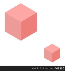 Red cubes icon. Isometric of red cubes vector icon for web design isolated on white background. Red cubes icon, isometric style