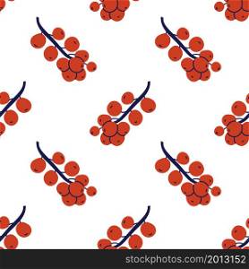 Red currant. Berry seamless pattern. Hand drawn vector illustration. Healthy food
