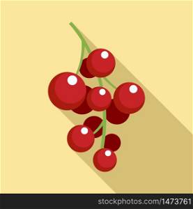 Red currant fruit icon. Flat illustration of red currant fruit vector icon for web design. Red currant fruit icon, flat style