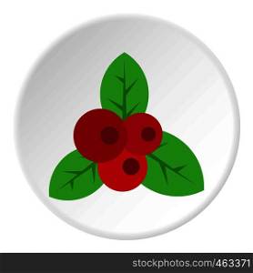 Red currant icon in flat circle isolated vector illustration for web. Red currant icon circle