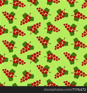 Red currant seamless pattern. Vector berries. Food fashion print. Design elements for textile or clothes. Hand drawn doodle repeating delicacies. Cute background patterns for baby items