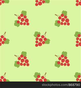 Red currant seamless pattern. Vector berries. Kid's fashion print. Design elements for textile or clothes. Hand drawn doodle repeating delicacies. Cute background patterns for baby items
