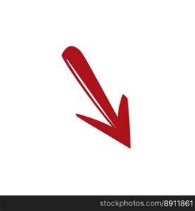 Red cursor is isolated on a white background. Vector icon in doodle style. Red cursor. Vector icon in doodle style