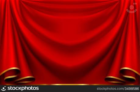 Red curtain, vector