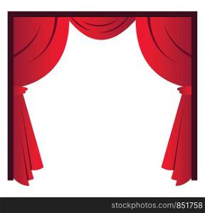 Red curtains simple vector illustration on a white background