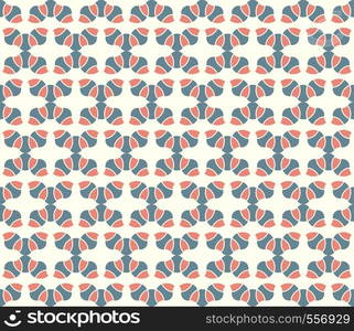 Red curve blossom pattern on pastel background. Abstract and sweet vintage bloom seamless pattern style for cute and modern design