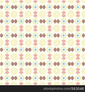 Red curve cup and circle pattern on pastel color. Vintage and modern seamless pattern style for cute or graphic design