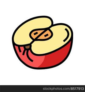 red cut apple color icon vector. red cut apple sign. isolated symbol illustration. red cut apple color icon vector illustration