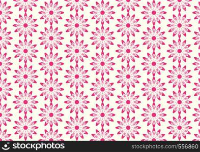 Red cute flower pattern in abstract shape on pastel background. Sweet blossom pattern style for love or pretty design